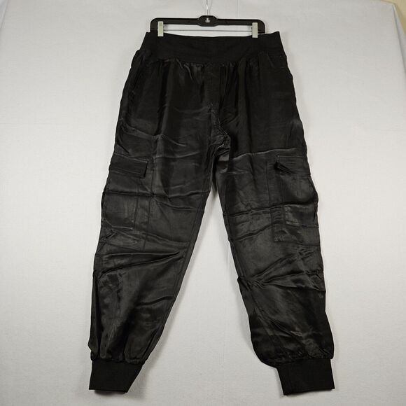 Cinq a Sept Tous Les Jours Giles Satin Jogger Size XL Pant Black Travel Designer - Picture 5 of 16